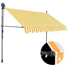 Toldo manual retráctil con LED blanco y naranja 300 cm en Toldos | Comprar online en Foru.es