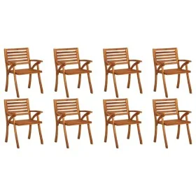 Sillas de jardín 8 uds madera maciza de teca de vidaXL, Sillas de jardín - Ref: Foro24-3075172, Precio: 604,48 €, Descuento: %