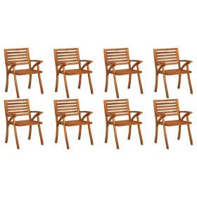 Sillas de jardín 8 uds madera maciza de teca de vidaXL, Sillas de jardín - Ref: Foro24-3075172, Precio: 653,12 €, Descuento: %