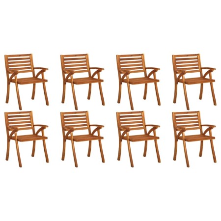 Sillas de jardín 8 uds madera maciza de teca de vidaXL, Sillas de jardín - Ref: Foro24-3075172, Precio: 653,12 €, Descuento: %