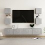 Set de muebles de TV 6 pzas madera contrachapada gris hormigón en Muebles TV | Comprar online en Foru.es