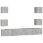 Set de muebles de TV 6 pzas madera contrachapada gris hormigón en Muebles TV | Comprar online en Foru.es