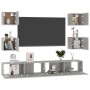 Set de muebles de TV 6 pzas madera contrachapada gris hormigón en Muebles TV | Comprar online en Foru.es