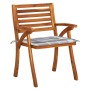 Sillas de jardín con cojines 4 unidades madera maciza de acacia de vidaXL, Sillas de jardín - Ref: Foro24-3075188, Precio: 51...