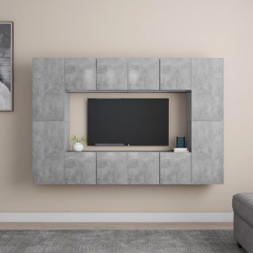 Set de muebles de salón 8 pzas madera ingeniería gris hormigón en Muebles TV | Comprar online en Foru.es