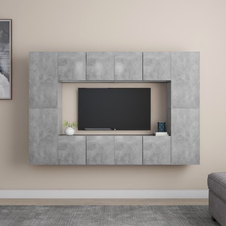 Set de muebles de salón 8 pzas madera ingeniería gris hormigón en Muebles TV | Comprar online en Foru.es