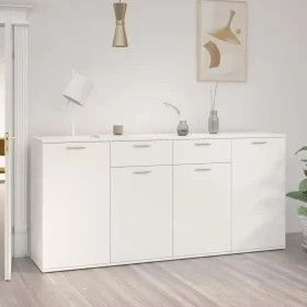 Aparador de madera de ingeniería blanco brillo 160x36x75 cm de vidaXL, Aparadores - Ref: Foro24-3074933, Precio: 208,54 €, De...