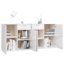 Aparador de madera de ingeniería blanco brillo 160x36x75 cm de vidaXL, Aparadores - Ref: Foro24-3074933, Precio: 211,80 €, De...