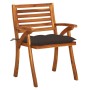Sillas de jardín con cojines 4 unidades madera maciza de acacia de vidaXL, Sillas de jardín - Ref: Foro24-3075197, Precio: 50...