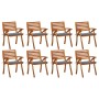 Sillas de jardín 8 uds madera maciza de teca con cojines de vidaXL, Sillas de jardín - Ref: Foro24-3075202, Precio: 771,73 €,...