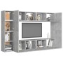 Set de muebles de salón 8 pzas madera ingeniería gris hormigón en Muebles TV | Comprar online en Foru.es