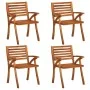 Garden chairs with cushions, 4 units, solid acacia wood. by vidaXL, Garden chairs - Ref: Foro24-3075189, Price: 383,26 €, Dis...