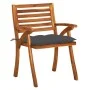 Garden chairs with cushions, 4 units, solid acacia wood. by vidaXL, Garden chairs - Ref: Foro24-3075189, Price: 383,26 €, Dis...