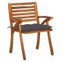 Sillas de jardín con cojines 4 unidades madera maciza de acacia de vidaXL, Sillas de jardín - Ref: Foro24-3075189, Precio: 50...