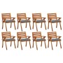 Sillas de jardín 8 uds madera maciza de teca con cojines de vidaXL, Sillas de jardín - Ref: Foro24-3075217, Precio: 765,31 €,...