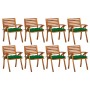 Sillas de jardín 8 uds madera maciza de teca con cojines de vidaXL, Sillas de jardín - Ref: Foro24-3075221, Precio: 771,58 €,...