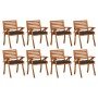 Sillas de jardín 8 uds madera maciza de teca con cojines de vidaXL, Sillas de jardín - Ref: Foro24-3075224, Precio: 765,57 €,...