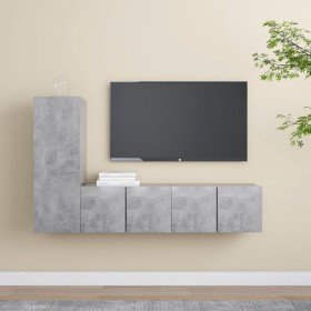 Set muebles de salón TV 3 pzas madera ingeniería gris hormigón en Muebles TV | Comprar online en Foru.es