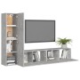 Set muebles de salón TV 4 pzas madera ingeniería gris hormigón en Muebles TV | Comprar online en Foru.es