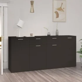 Aparador de madera de ingeniería negro 160x36x75 cm by vidaXL, Sideboards - Ref: Foro24-3074928, Price: 175,62 €, Discount: %