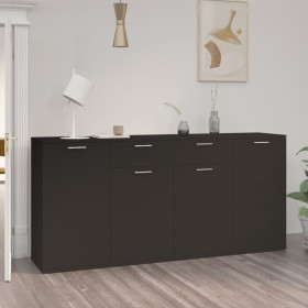 Aparador de madera de ingeniería negro 160x36x75 cm de vidaXL, Aparadores - Ref: Foro24-3074928, Precio: 179,46 €, Descuento: %