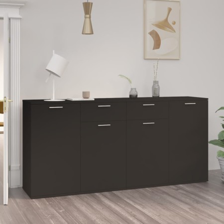Aparador de madera de ingeniería negro 160x36x75 cm de vidaXL, Aparadores - Ref: Foro24-3074928, Precio: 179,46 €, Descuento: %