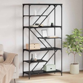 Estante de libros Roble Negro 91 x 36 x 176 cm en Librerías y estanterías | Comprar online en Foru.es