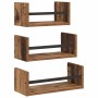 Conjunto de estantes de pared 3 pcs Madera Vieja 40x16x14cm en Estanterías | Comprar online en Foru.es
