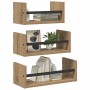 Conjunto de estantes de pared 3 pcs Roble artesanal 40x16x14cm en Estanterías | Comprar online en Foru.es