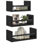 Conjunto de estantes de pared 3 pcs Roble Negro 40x16x14cm en Estanterías | Comprar online en Foru.es