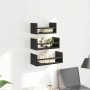 Conjunto de estantes de pared 3 pcs Roble Negro 40x16x14cm en Estanterías | Comprar online en Foru.es