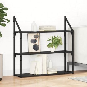 Estante de pared con estante Roble Negro 80 x 21 x 78,5 cm en Estanterías | Comprar online en Foru.es