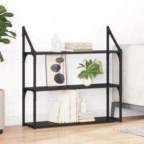 Estante de pared con estante Roble Negro 80 x 21 x 78,5 cm en Estanterías | Comprar online en Foru.es