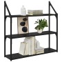 Estante de pared con estante Roble Negro 80 x 21 x 78,5 cm en Estanterías | Comprar online en Foru.es
