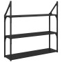 Estante de pared con estante Roble Negro 80 x 21 x 78,5 cm en Estanterías | Comprar online en Foru.es