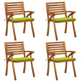 Sillas de jardín con cojines 4 unidades madera maciza de acacia de vidaXL, Sillas de jardín - Ref: Foro24-3075185, Precio: 38...