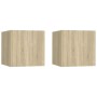 Mesitas noche 2 uds madera ingeniería roble Sonoma 30,5x30x30cm de vidaXL, Mesitas de noche - Ref: Foro24-3079716, Precio: 45...