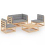 Juego de muebles de jardín 5 pzas y cojines madera pino maciza de vidaXL, Conjuntos de jardín - Ref: Foro24-3076434, Precio: ...