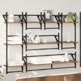 Conjunto de estantes de pared con estante 6 pcs Roble artesanal en Estanterías | Comprar online en Foru.es