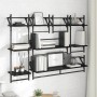 Conjunto de estantes de pared con estante 6 pcs Roble Negro en Estanterías | Comprar online en Foru.es