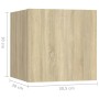 Mesitas noche 2 uds madera ingeniería roble Sonoma 30,5x30x30cm de vidaXL, Mesitas de noche - Ref: Foro24-3079716, Precio: 45...