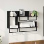 Conjunto de estantes de pared 4 pcs Roble Negro 65 x 25 x 30 cm en Estanterías | Comprar online en Foru.es