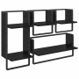 Conjunto de estantes de pared 4 pcs Roble Negro 65 x 25 x 30 cm en Estanterías | Comprar online en Foru.es
