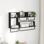 Conjunto de estantes de pared 4 pcs Roble Negro 65 x 25 x 30 cm en Estanterías | Comprar online en Foru.es