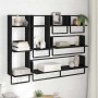 Conjunto de estantes de pared con estante 6 pcs Roble Negro en Estanterías | Comprar online en Foru.es
