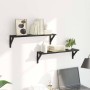 Estanterías de pared 2 pcs Roble Negro 60 x 15 x 15,5 cm en Estanterías | Comprar online en Foru.es