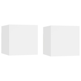 Mesitas de noche 2 uds madera ingeniería blanca 30,5x30x30 cm de vidaXL, Mesitas de noche - Ref: Foro24-3079707, Precio: 47,9...