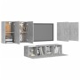 Set muebles de salón TV 6 pzas madera ingeniería gris hormigón en Muebles TV | Comprar online en Foru.es