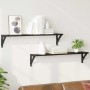 Estanterías de pared 2 pcs Roble Negro 80 x 15 x 15,5 cm en Estanterías | Comprar online en Foru.es