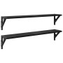 Estanterías de pared 2 pcs Roble Negro 80 x 15 x 15,5 cm en Estanterías | Comprar online en Foru.es